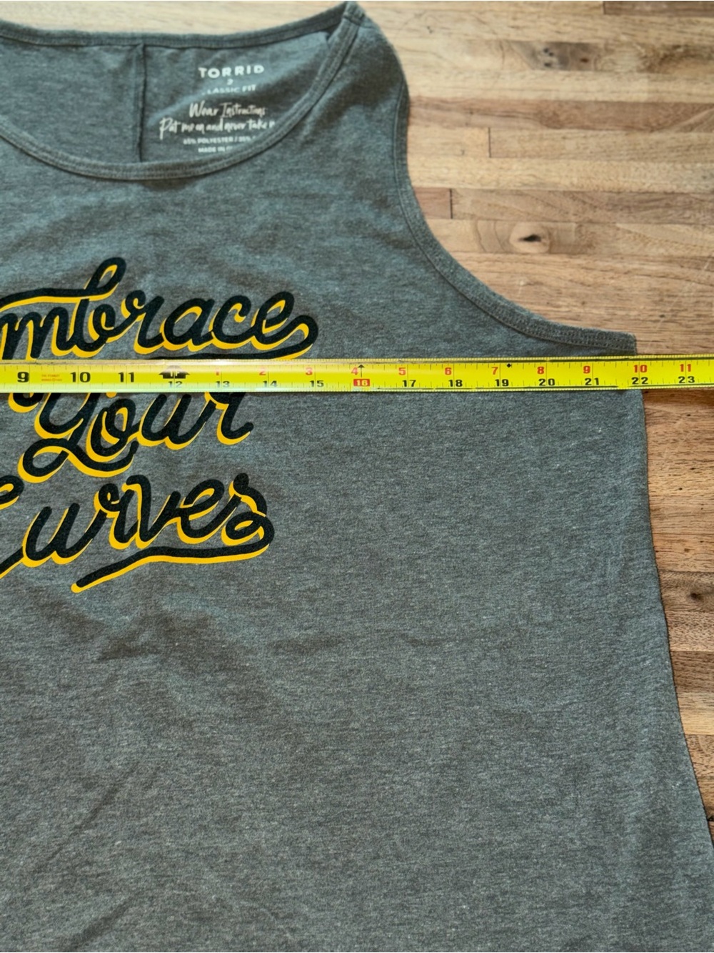 Torrid Gray Tank "Embrace Your Curves" - Picture 5 of 7